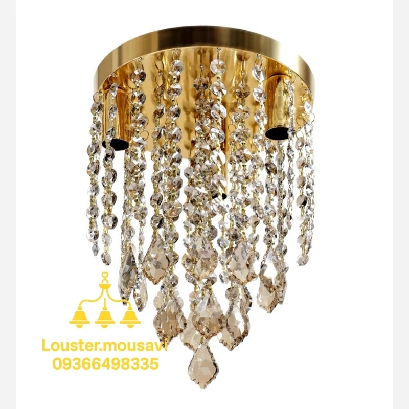 لوستر سقفی مدل ابشار کد 4 کریستال اصل