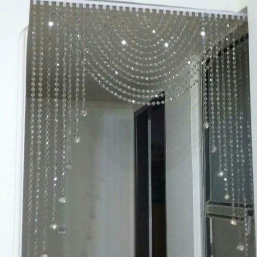 کریستال بافته شده آماده مخصوص لوستر و پرده کریستال بسته 10 متری پاپیون نقره ای