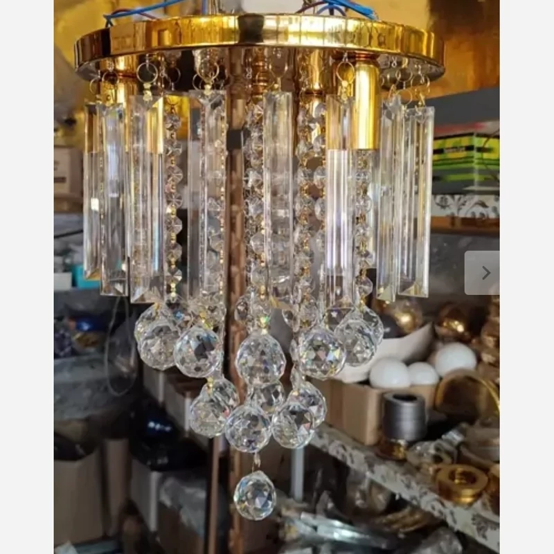 لوستر سقفی مدل کاردی گوی صفحه طلایی+ نور led
