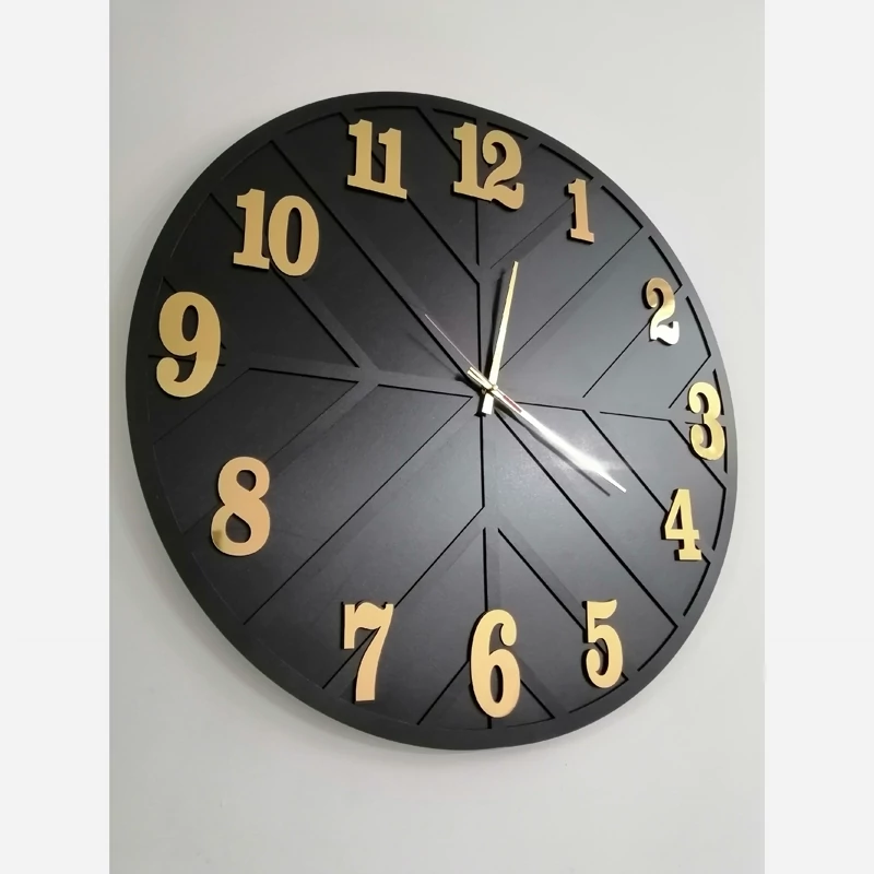 ساعت دیواری چوبی و مولتی استایل موتور آرام گرد کد 03