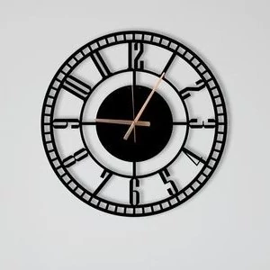 ساعت دیواری رینگی چوبی موتور آرام گرد و بیصدا کد 028
