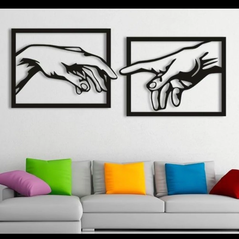 تابلو دیوارکوب دست دوتکه چوبی با ابعاد دلخواه