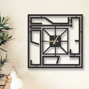 ساعت دیواری چوبی مربعی خاص هندسی کد 179 پس کرایه