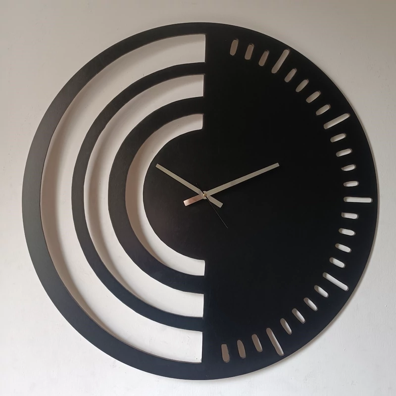 ساعت دیواری چوبی مشکی خاص مدرن کد 154 پس کرایه