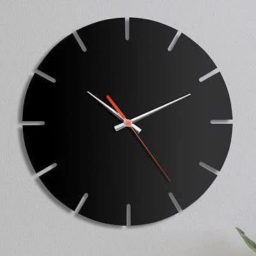 ساعت دیواری ساده چوبی مشکی کد 63 پس کرایه