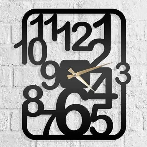 ساعت دیواری چوبی مینیمال طرح اعداد مشکی کد 59 پس کرایه