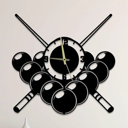 ساعت دیواری چوبی خاص بیلیارد گیم سنتر کد 51 پس کرایه