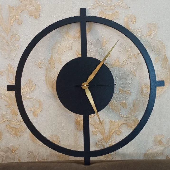ساعت دیواری مینیمال ساده چوبی مشکی کد 77 پس کرایه