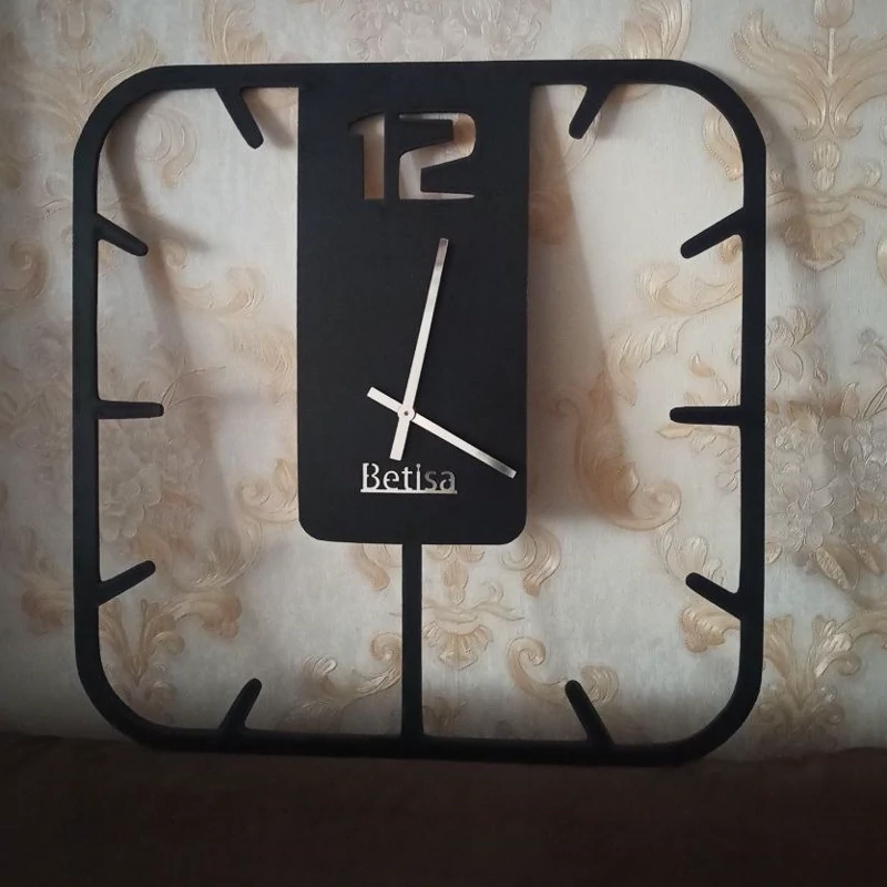 ساعت دیواری چوبی مربعی جدید کد 07 پس کرایه
