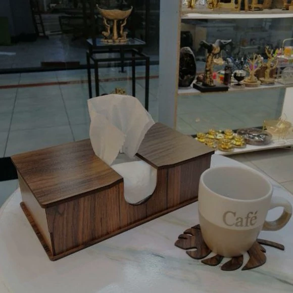 جعبه جادستمال چوبی ساده جعبه دستمال چوبی ساده پس کرایه