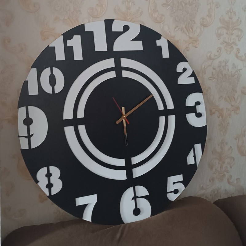 ساعت دیواری مینیمال مشکی چوبی کد 88 پس کرایه