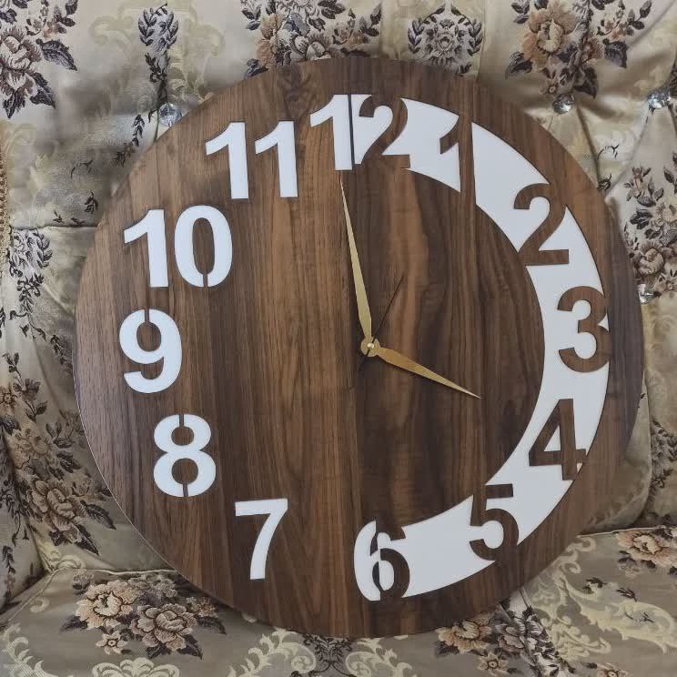 ساعت دیواری مینیمال چوبی مشکی کد 130 پس کرایه