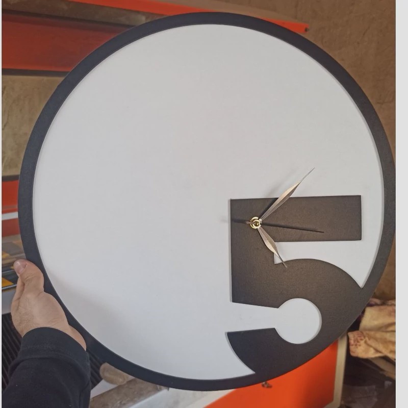 ساعت دیواری مینیمال تک عدده چوبی مشکی کد 72 پس کرایه