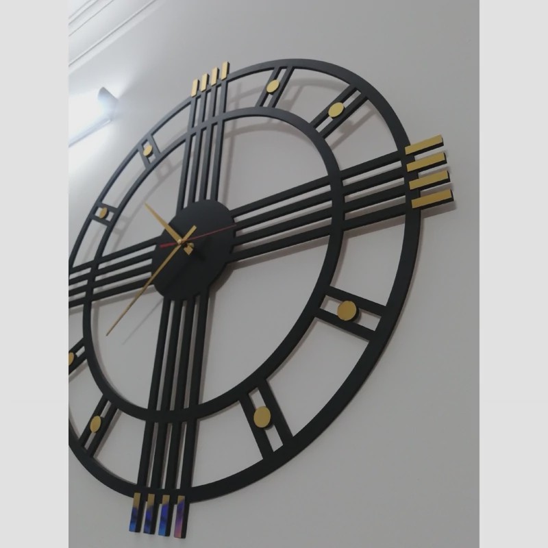 ساعت دیواری چوبی و مولتی استایل موتور آرام گرد کد 07