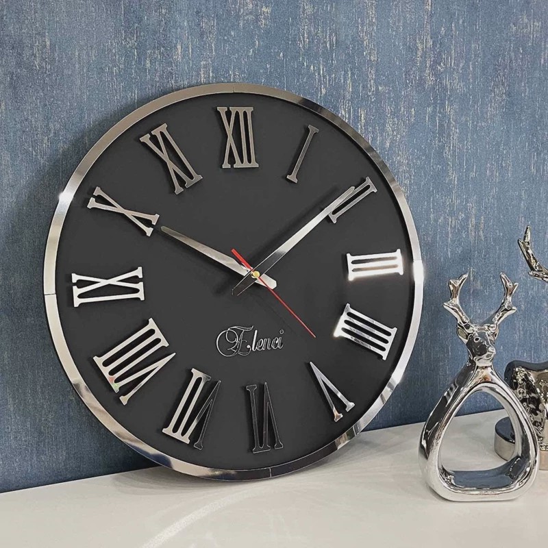 ساعت دیواری چوبی و مولتی استایل موتور آرام گرد کد 06