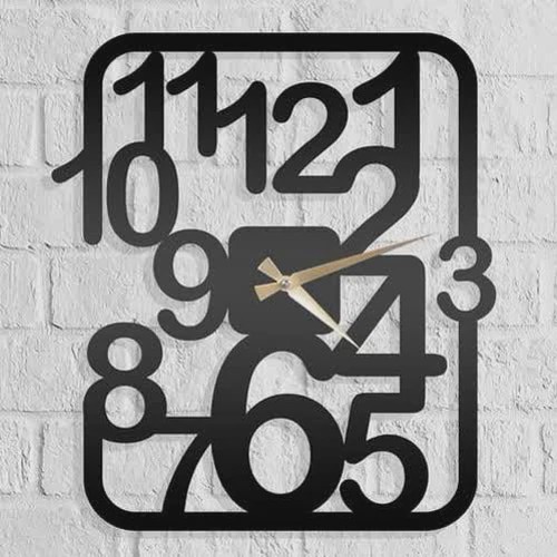 ساعت دیواری چوبی مینیمال طرح اعداد مشکی کد 59 پس کرایه