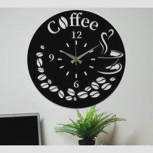 ساعت دیواری چوبی طرح فنجان قهوه کد 215