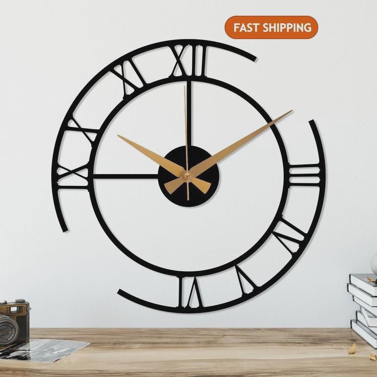 ساعت دیواری چوبی ظریف مدرن کد 81 پس کرایه