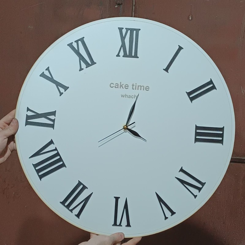 ساعت دیواری چوبی سفید ساده کد 12 پس کرایه