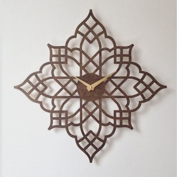 ساعت دیواری چوبی خاص لوزی کد 55 پس کرایه