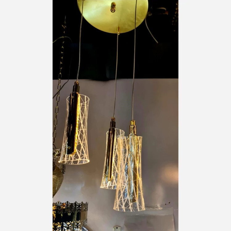 لوستر سه شعله وارداتی مدل لاله