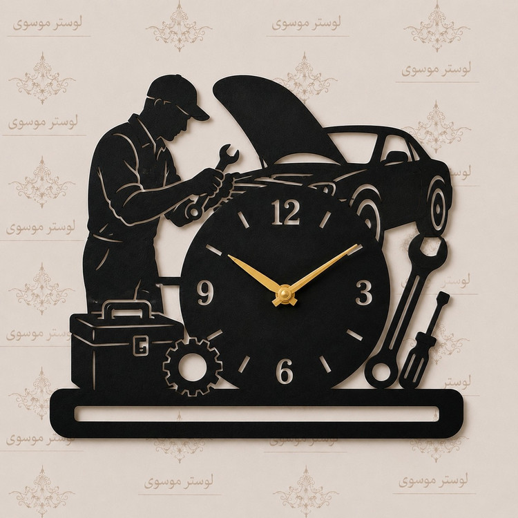 ساعت دیواری چوبی طرح خاص مدل مکانیک