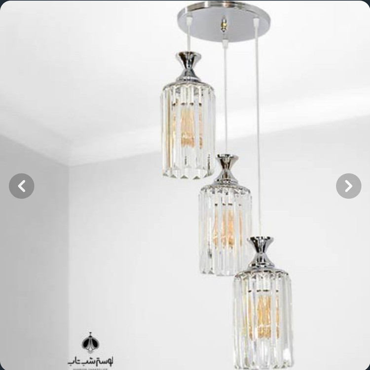 لوستر آویز کریستالی سه شعله 876/1 کروم