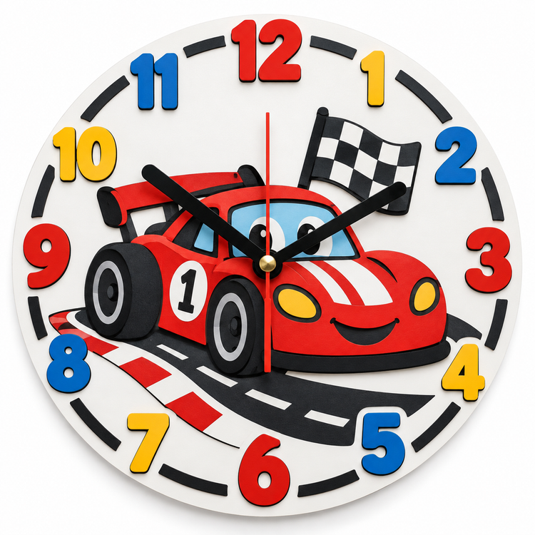 ساعت دیواری کودک طرح مک کویین